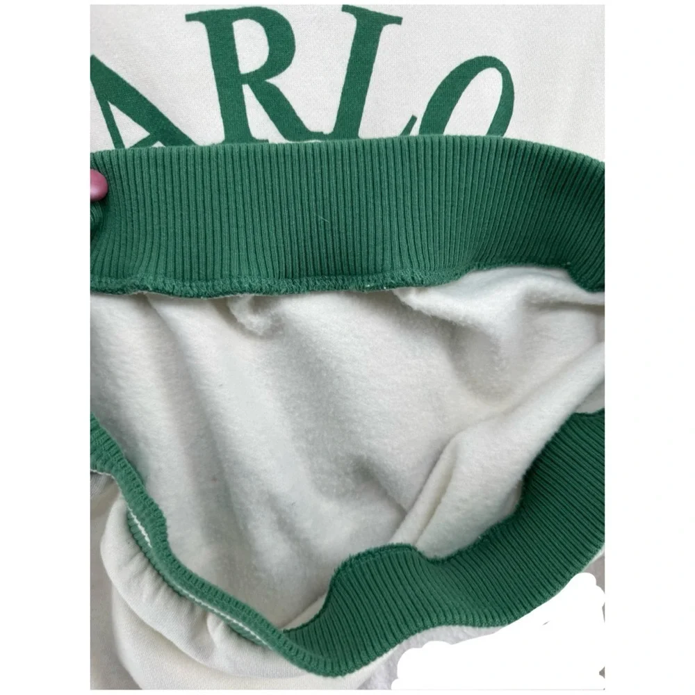 Zoe + Liv Green and White Monte Carlo Racing Quarter-Zip Sweatshirt - Picture 5 of 8